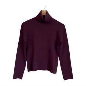 Brooks brothers 100% Merino wool turtle neck plum sweater